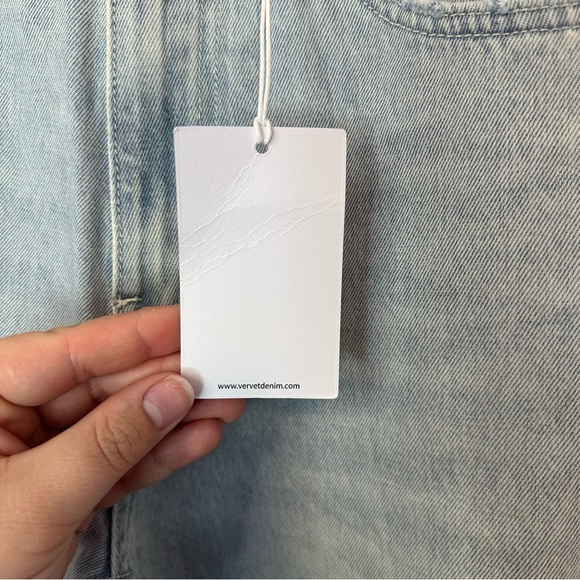 Vervet Leslie 90s Vintage Flare Jeans Size 25 Light Wash Distressed Cotton NWT - Picture 5 of 13